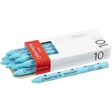 CARAN D’ACHE Neocolor I - Ölkreide, L 10 cm, Dicke 8,5 mm, Türkis (171), 10 Stk/ 1 Pck