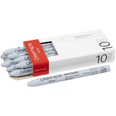 CARAN D’ACHE Neocolor I - Ölkreide, L 10 cm, Dicke 8,5 mm, Hellgrau (003), 10 Stk/ 1 Pck