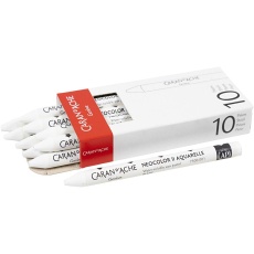 CARAN D’ACHE Neocolor II, L 10 cm, Dicke 8,5 mm, Weiß (001), 10 Stk/ 1 Pck