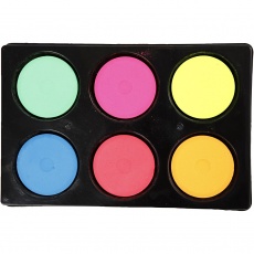 Aquarellfarben, H 16 mm, D 44 mm, Neonfarben, 1 Pck