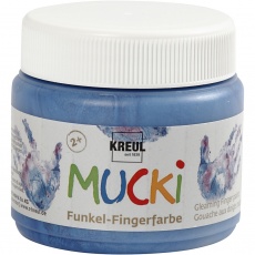 Mucki Fingerfarbe, Metallic-Blau, 150 ml/ 1 Dose