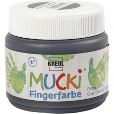 Mucki Fingerfarbe, Schwarz, 150 ml/ 1 Dose