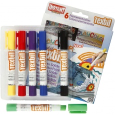 Playcolor Stoffmalstifte, L 14 cm, Sortierte Farben, 5 g, 6 Stk/ 1 Pck