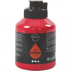 Acrylfarbe, Mattglänzend, Halbtransparent, Primärrot, 500 ml/ 1 Fl.