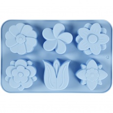 Silikonform, Blumen, H 2,6 cm, L 6 cm, B 7,5 cm, 75 ml, 1 Stk
