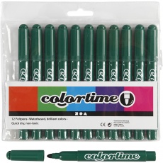 Colortime Marker, Strichstärke 5 mm, Dunkelgrün, 12 Stk/ 1 Pck