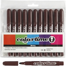 Colortime Marker, Strichstärke 5 mm, Dunkelbraun, 12 Stk/ 1 Pck