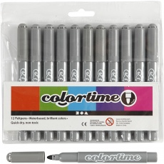 Colortime Marker, Strichstärke 5 mm, Grau, 12 Stk/ 1 Pck