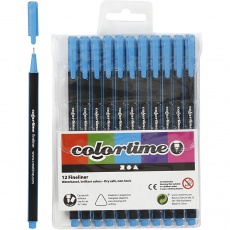 Colortime Fineliner Marker, Strichstärke 0,6-0,7 mm, Hellblau, 12 Stk/ 1 Pck