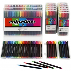 Colortime Fineliner Marker, Strichstärke 0,6-0,7 mm, Sortierte Farben, 18 Pck/ 1 Pck