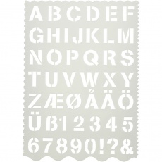 Buchstaben-/Zahlen-Schablone, Buchstaben und Zahlen, H 25 mm, 21x29 cm, 1 Stk