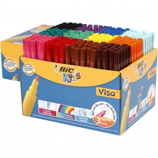 BIC Visa Fine Filzstifte - Sortiment, Strichstärke 1,6 mm, Sortierte Farben, 12x24 Stk/ 1 Pck