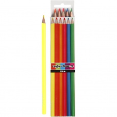 Colortime Buntstifte, L 17,45 cm, Mine 3 mm, Neonfarben, 6 Stk/ 1 Pck