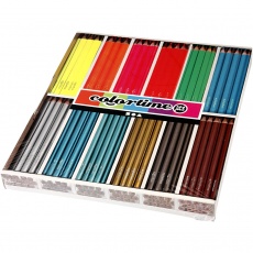 Colortime Buntstifte, L 17,45 cm, Mine 3 mm, Metallic-Farben, Neonfarben, 144 Stk/ 1 Pck