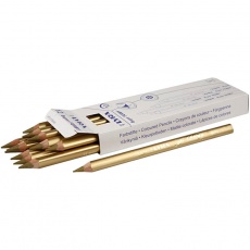 Super Ferby 1 Buntstifte, L 18 cm, Mine 6,25 mm, Gold, 12 Stk/ 1 Pck