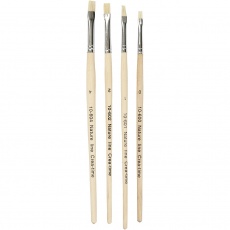 Nature Line Pinsel, 00+1+2+4, L 18,5-19 cm, B 5-7 mm, Flach, 4 Stk/ 1 Pck