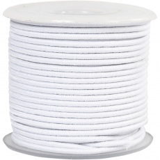 Elastische Schnur, Dicke 2 mm, Weiß, 25 m/ 1 Rolle