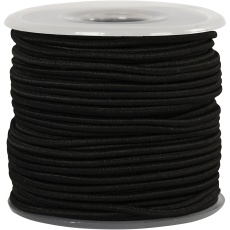 Elastische Schnur, Dicke 2 mm, Schwarz, 25 m/ 1 Rolle