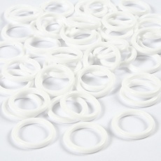 Plastikringe, Größe 15 mm, Dicke 2 mm, Weiß, 50 Stk/ 1 Pck