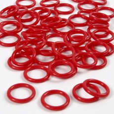 Plastikringe, Größe 15 mm, Dicke 2 mm, Rot, 50 Stk/ 1 Pck