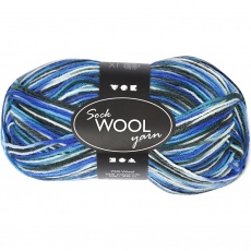 Sockenwolle, L 200 M, Harmonie in Blau-Türkis, 50 g/ 1 Knäuel