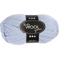 Babywolle, L 172 m, Hellblau, 50 g/ 1 Knäuel