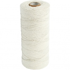 Baumwollkordel, L 700 M, extra dünne Qualität 12/6, Hellnatur, 250 g/ 1 Knäuel