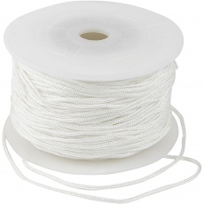 Macramé-Kordel, Dicke 1,8 mm, Weiß, 50 m/ 1 Rolle