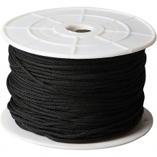 Macramé-Kordel, Dicke 1,8 mm, Schwarz, 50 m/ 1 Rolle