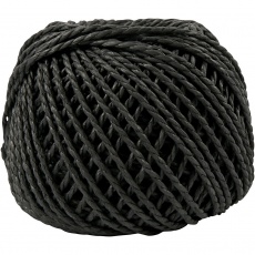Papiergarn, Dicke 2,5-3 mm, Schwarz, 150 g, 40 m/ 1 Knäuel