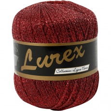 Lurexgarn, L 160 m, Rot, 25 g/ 1 Knäuel