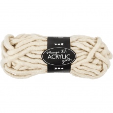 Chunky-Wolle XL (Polyacryl), L 17 M, Größe manga, Naturweiß, 200 g/ 1 Knäuel