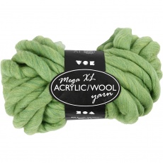XL-Chunky-Garn aus Polyacryl/Wolle, L 15 M, Größe mega, Lindgrün, 300 g/ 1 Knäuel