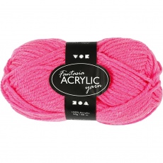 Fantasia Polyacryl Garn, L 80 M, Neonpink, 50 g/ 1 Knäuel
