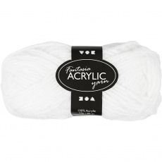 Fantasia Polyacryl Garn, L 80 M, Weiß, 50 g/ 1 Knäuel