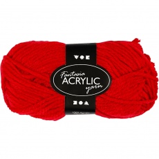 Fantasia Polyacryl Garn, L 80 M, Rot, 50 g/ 1 Knäuel