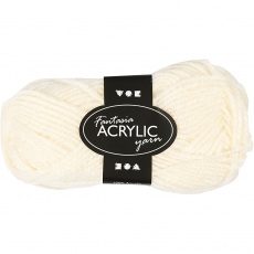 Fantasia Polyacryl Garn, L 80 M, Naturweiß, 50 g/ 1 Knäuel