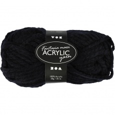 Fantasia Polyacryl-Wolle, L 35 M, Maxi, Schwarz, 50 g/ 1 Knäuel
