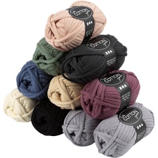 Baumwoll-Schlauchgarn, L 45 M, Farbe kann variieren , Sortierte Farben, 10x100 g/ 1 Pck