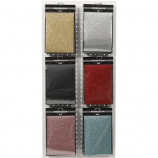 Bügelfolie, Blatt 148x210 mm, Glitter, Sortierte Farben, 6x10 Bl./ 1 Pck