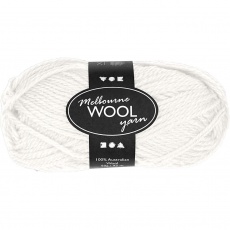 Melbourne Wolle, L 92 m, Naturweiß, 50 g/ 1 Knäuel