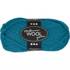 Melbourne Wool Yarn, L 92 M, Petrol, 50 g/ 1 Knäuel