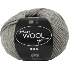 Wolle, L 125 M, Grau Melange, 100 g/ 1 Knäuel