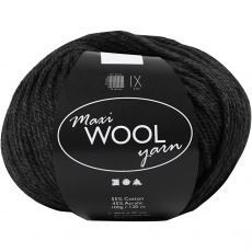 Wolle, L 125 m, Schwarz, 100 g/ 1 Knäuel
