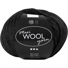 Wolle, L 125 M, Schwarz, 100 g/ 1 Knäuel