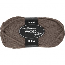 Melbourne Wolle, L 92 m, Graubraun, 50 g/ 1 Knäuel