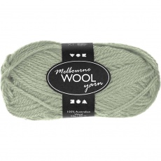 Melbourne Wool Yarn, L 92 M, Hellgrün, 50 g/ 1 Knäuel