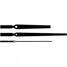 Uhrzeiger, Lochgröße 4+6 mm, Schwarz, 1 Set