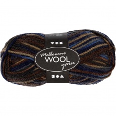 Melbourne Wool Yarn, L 92 M, Brauntöne, 50 g/ 1 Knäuel