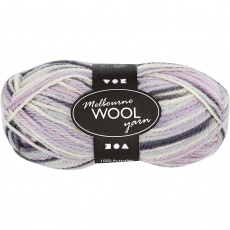 Melbourne Wool Yarn, L 92 M, Pastelllila, 50 g/ 1 Knäuel